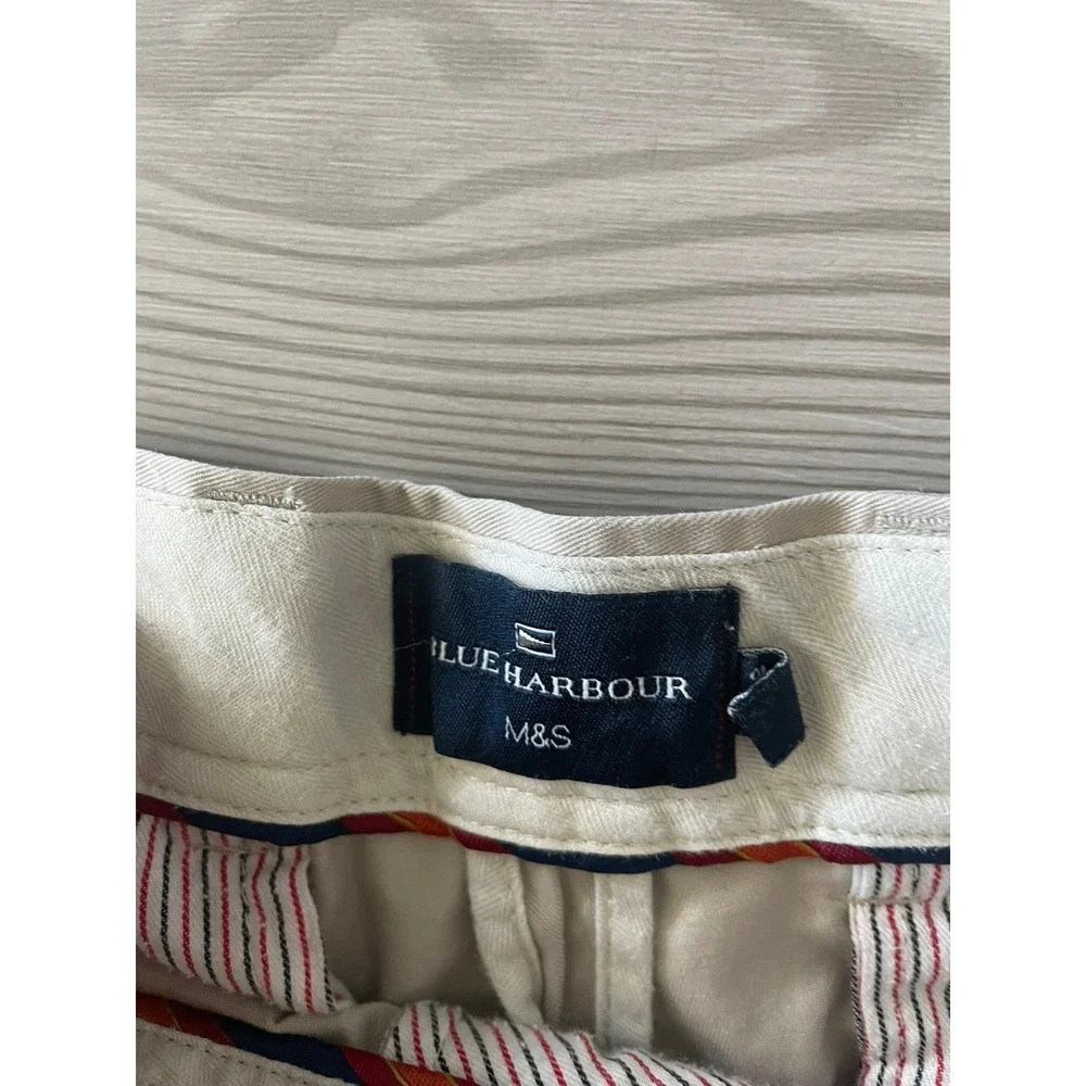 Blue Harbour Chino Pants Mens 35x30 Beige Cotton Coastal Classic Casual Khaki